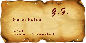 Gecse Fülöp névjegykártya